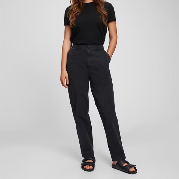 GAP Pants - GAP Women's Mid Rise, Straight‎ Up Khaki, Grey Chinos, Size 8